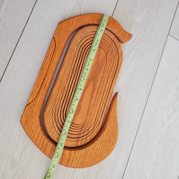 Vintage Canada Alberta Oak Folding Duck Basket Rustic Farmhouse Kitchen Decor - Picture 4 of 10